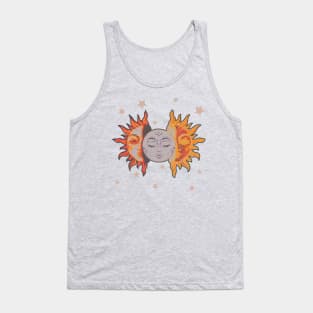 Star child of the moon and sun (matte greyish green bg, matte 2 version) Tank Top